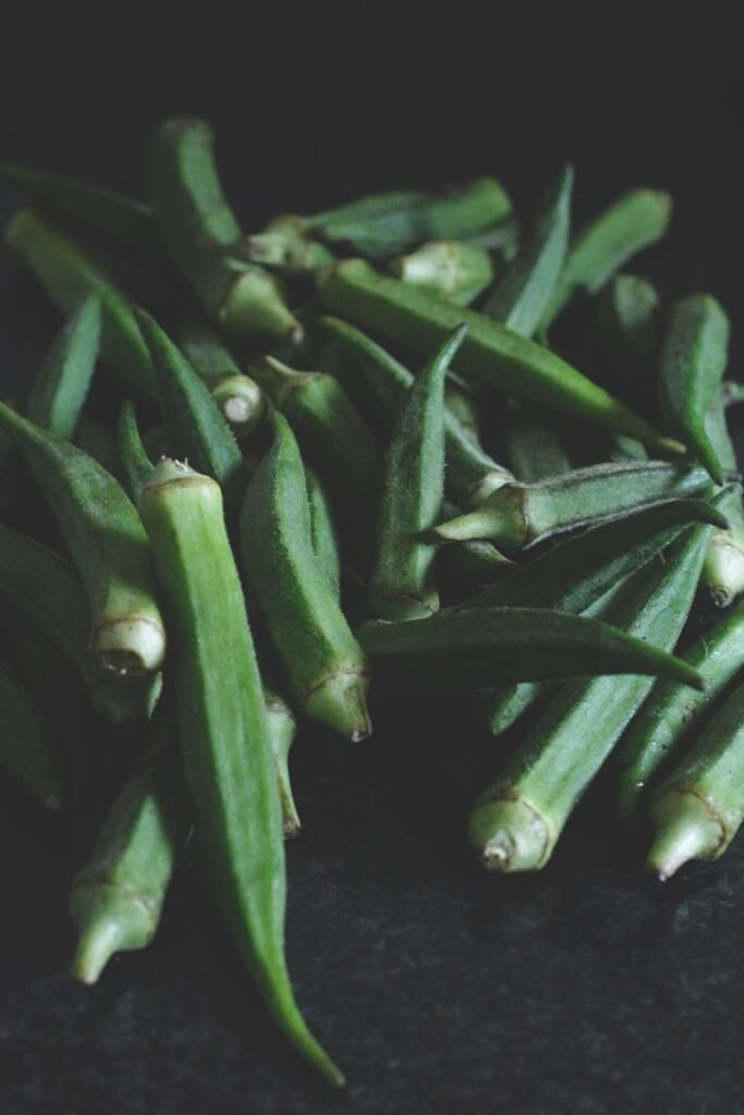 Freshly harvested Okra 