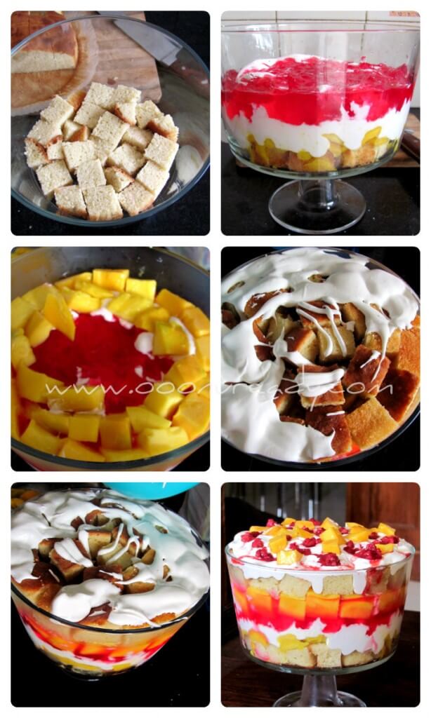 How to make raspberry- mango trifle pudding