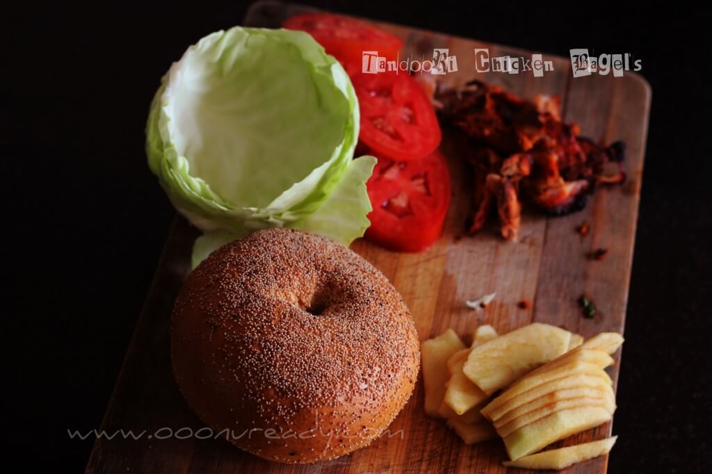 How to make tandoori chicken bagels