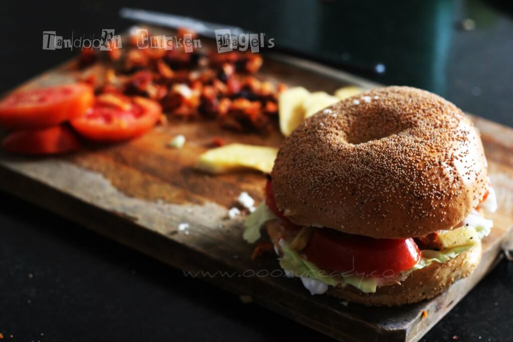 How to make tandoori chicken bagels