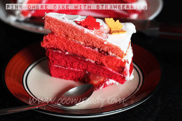 How to make pink ombre cake with strawberries