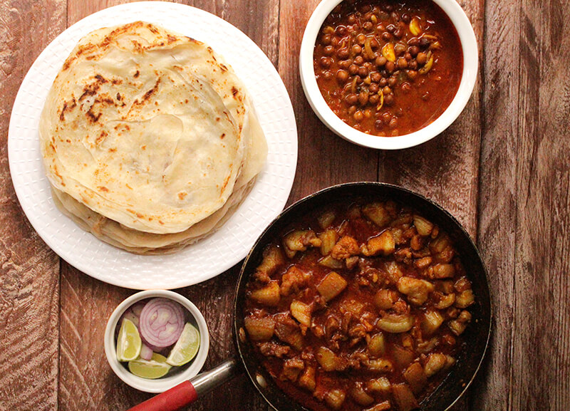 Chili Pork with Paratha