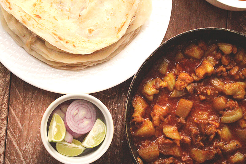 Chili Pork with Paratha